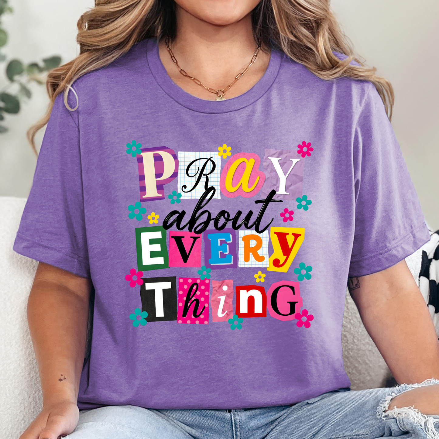 Pray About Everything Graphic Tee - Christian Graphic Shirt