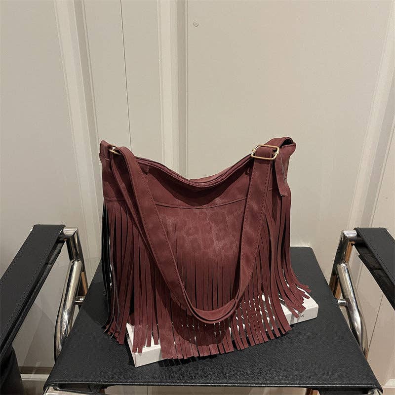 Women's Fringe Shoulder Crossbody Bag Large Capacity