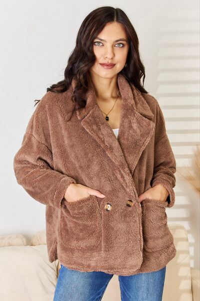 Culture Code Taupe Double Breasted Coat