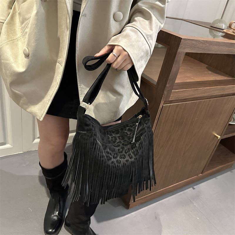 Women's Fringe Shoulder Crossbody Bag Large Capacity