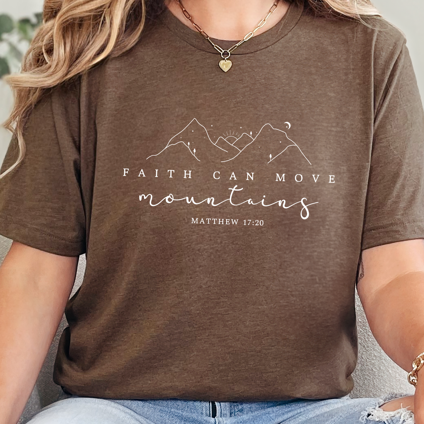 Faith Can Move Mountain Simple Graphic Tee