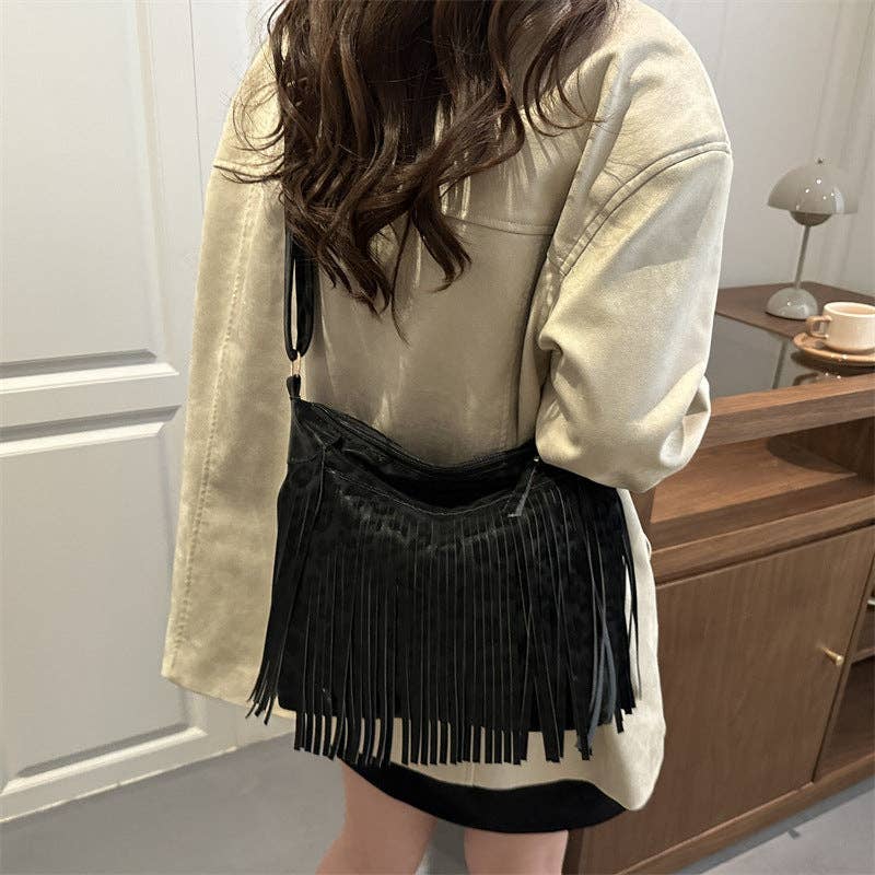 Women's Fringe Shoulder Crossbody Bag Large Capacity