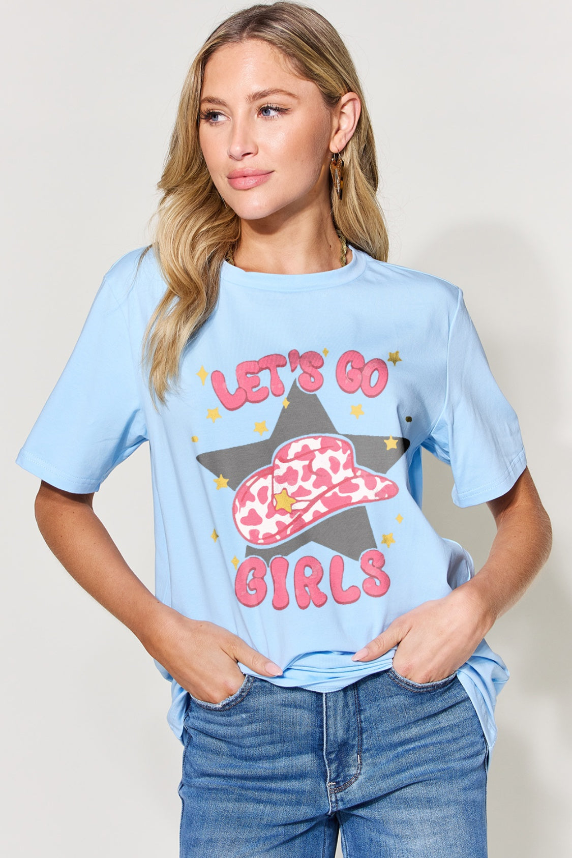 Simply Love Full Size LET'S GO GIRLS Round Neck Short Sleeve T-Shirt