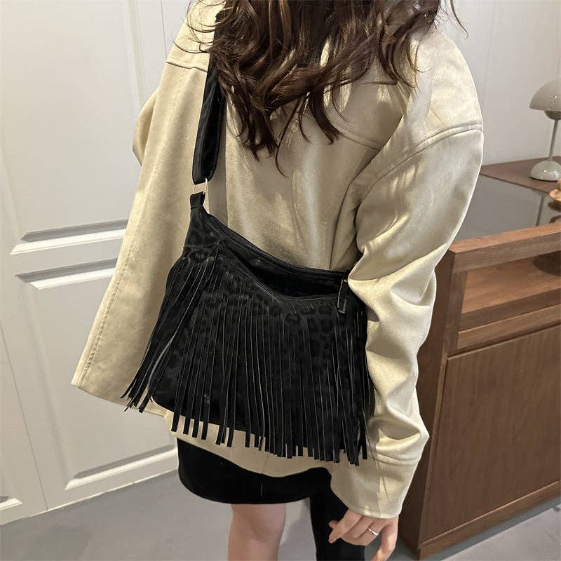 Women's Fringe Shoulder Crossbody Bag Large Capacity