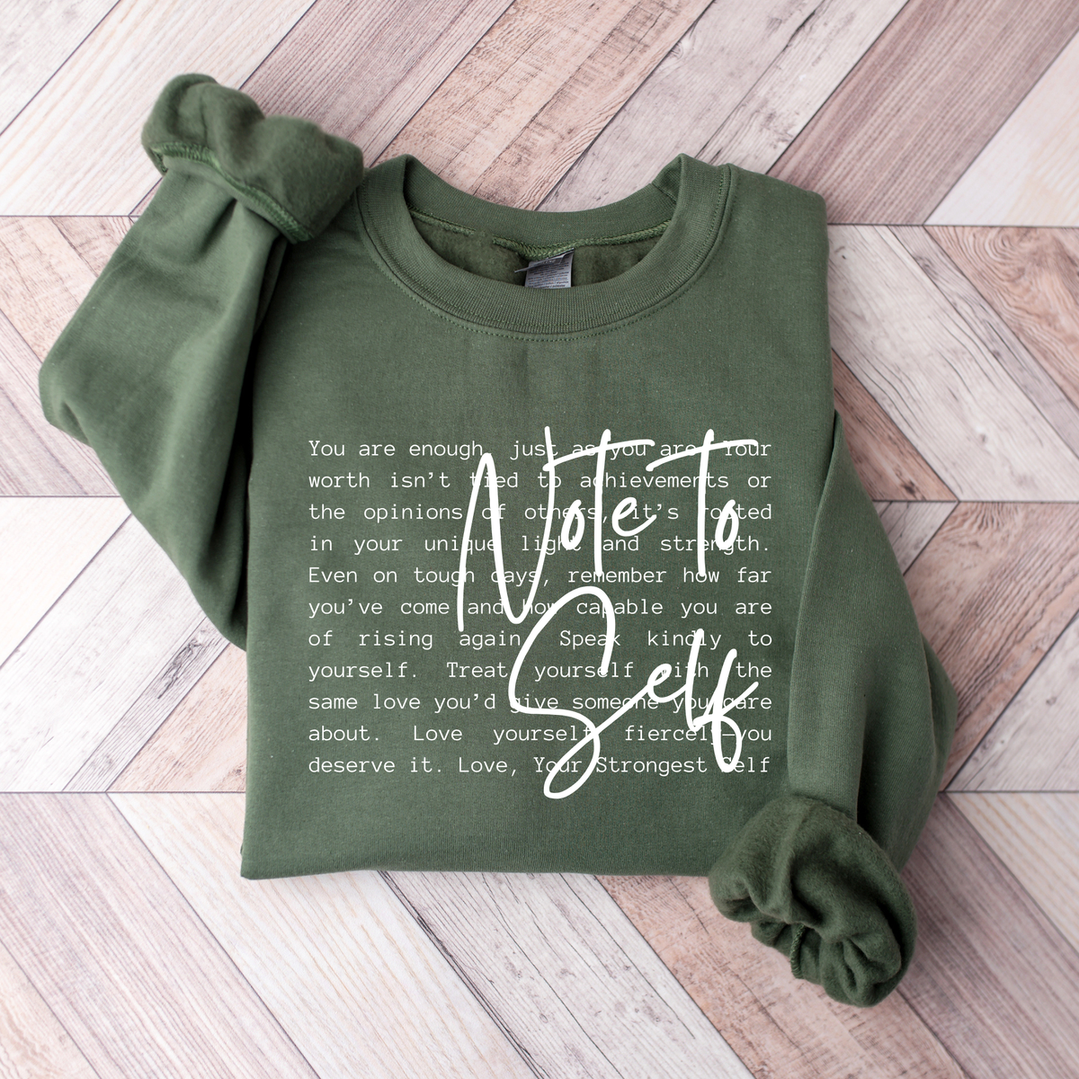 Note To Shelf Graphic Sweatshirt - Inspirational Crewneck