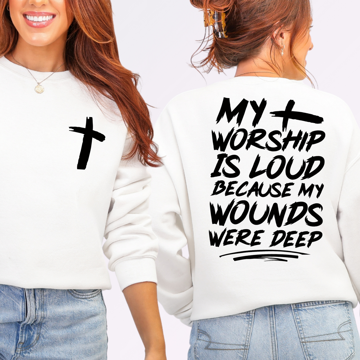 My Worship is Loud Graphic Sweatshirt - Faith Crewneck
