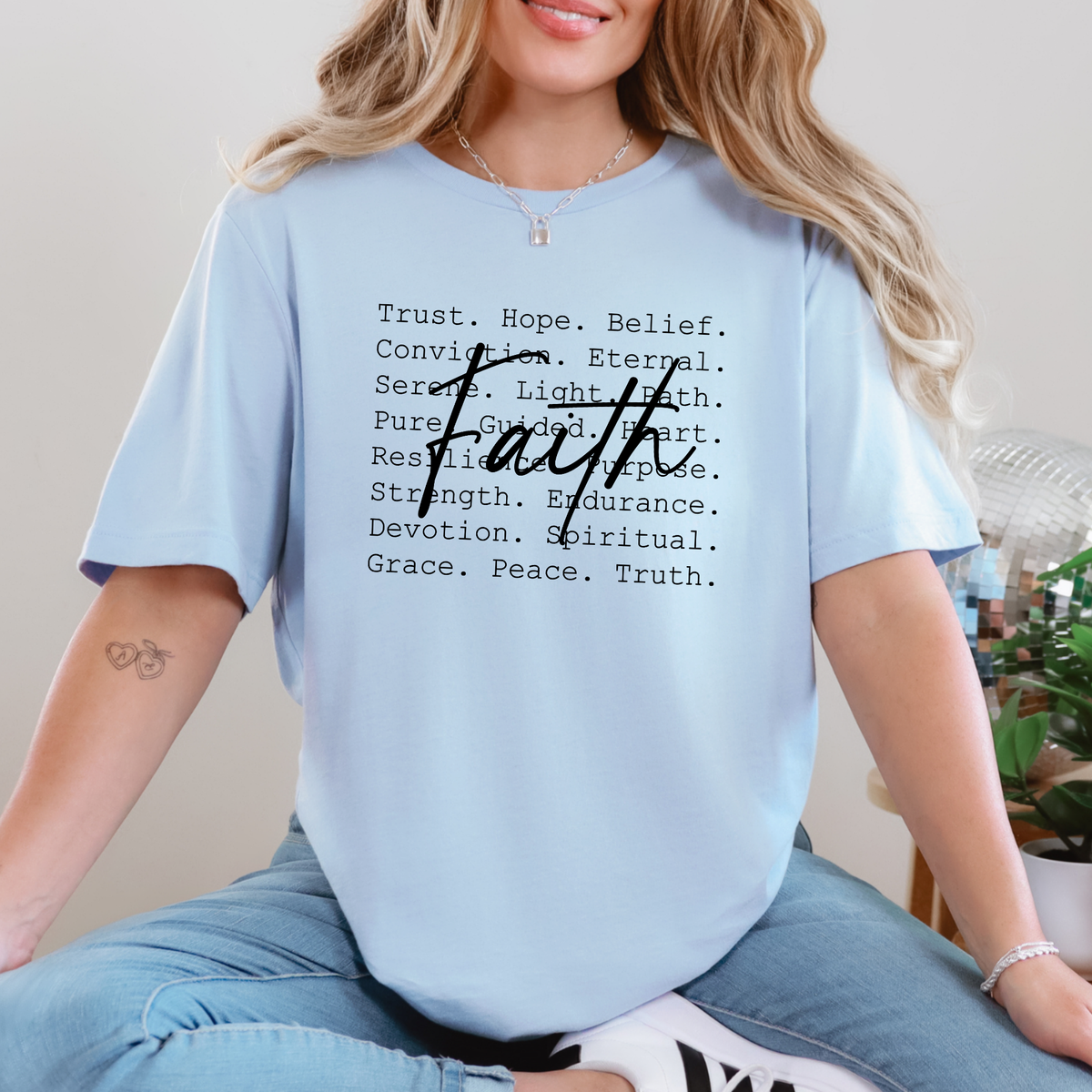 Faith Words Graphic Tee - Christian Shirt