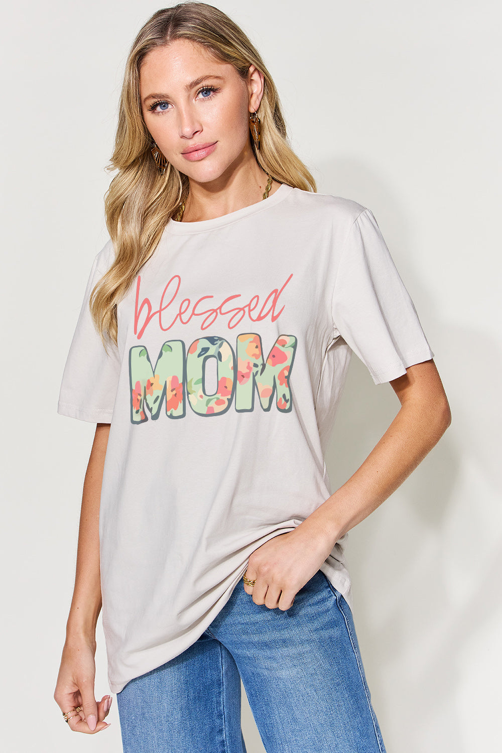 Simply Love Full Size Letter Graphic Round Neck Short Sleeve T-Shirt