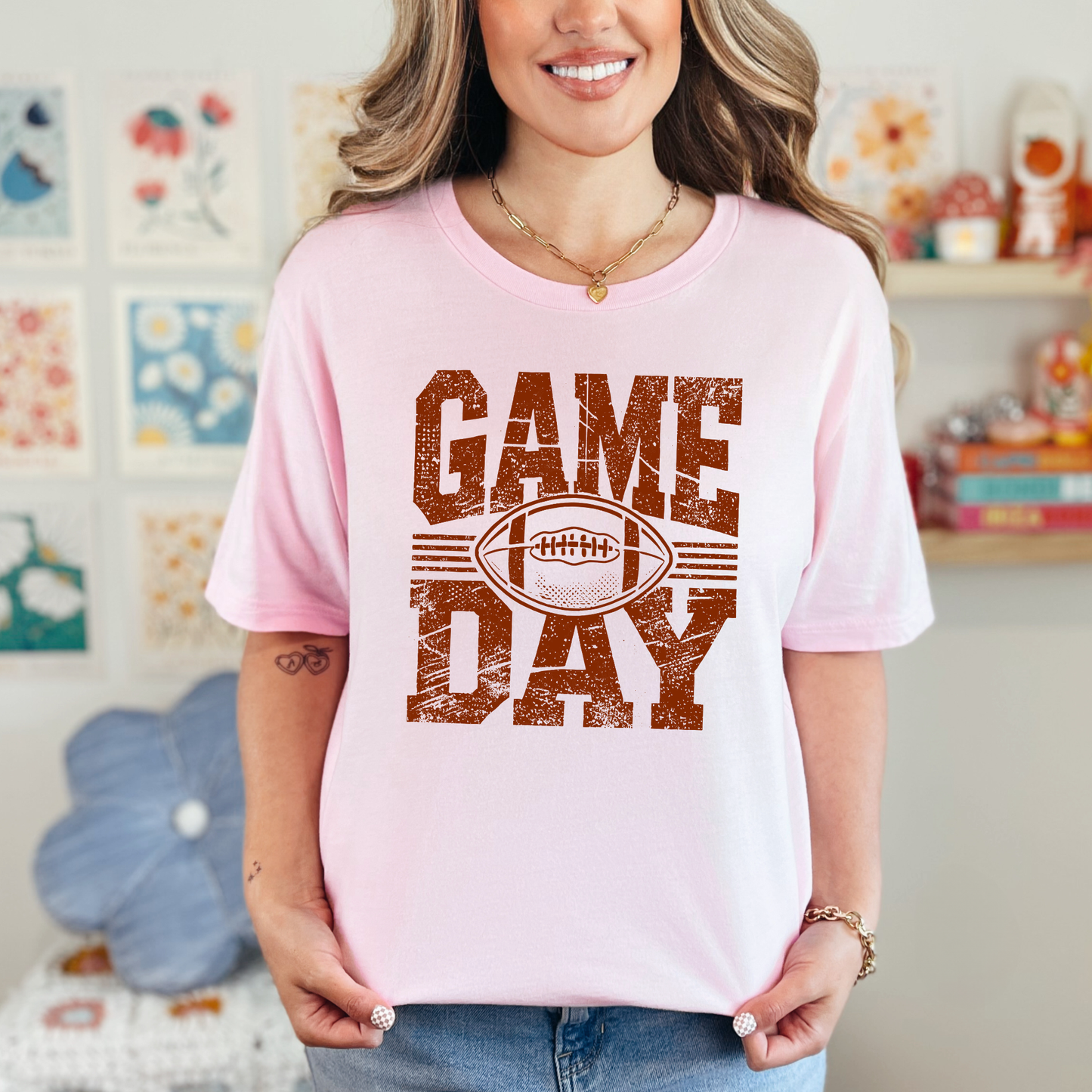 Vintage Game Day Graphic Tee - Football Tshirt