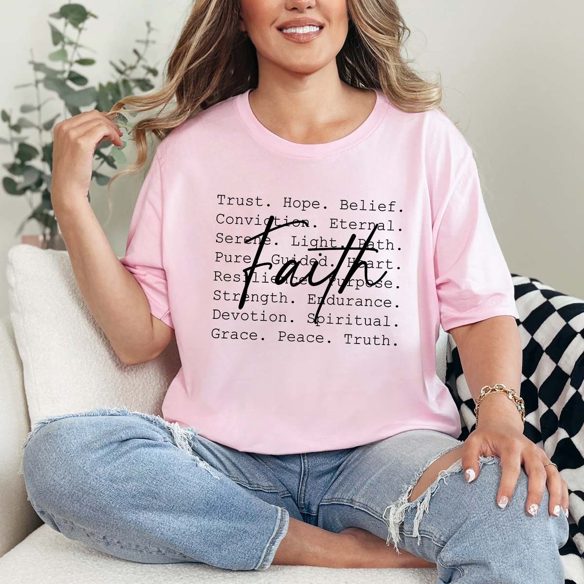 Faith Words Graphic Tee - Christian Shirt