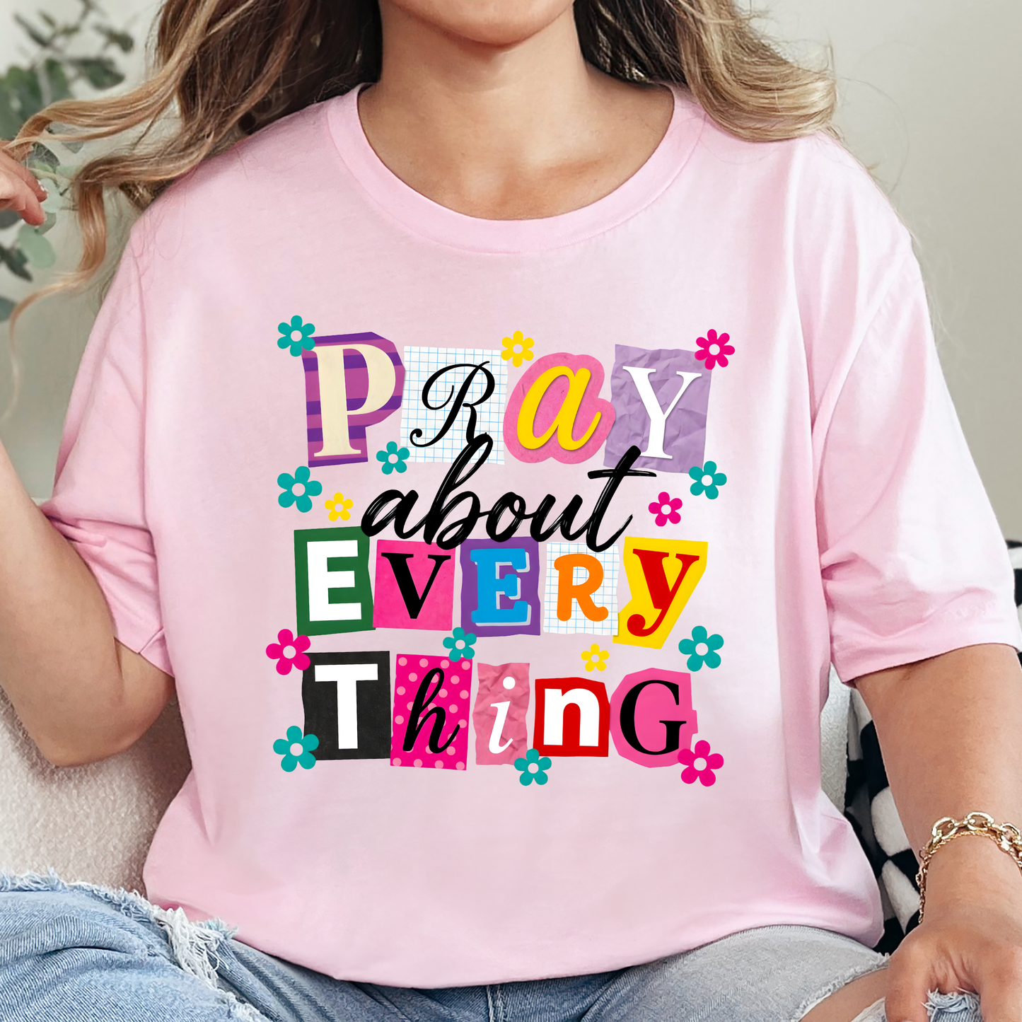 Pray About Everything Graphic Tee - Christian Graphic Shirt