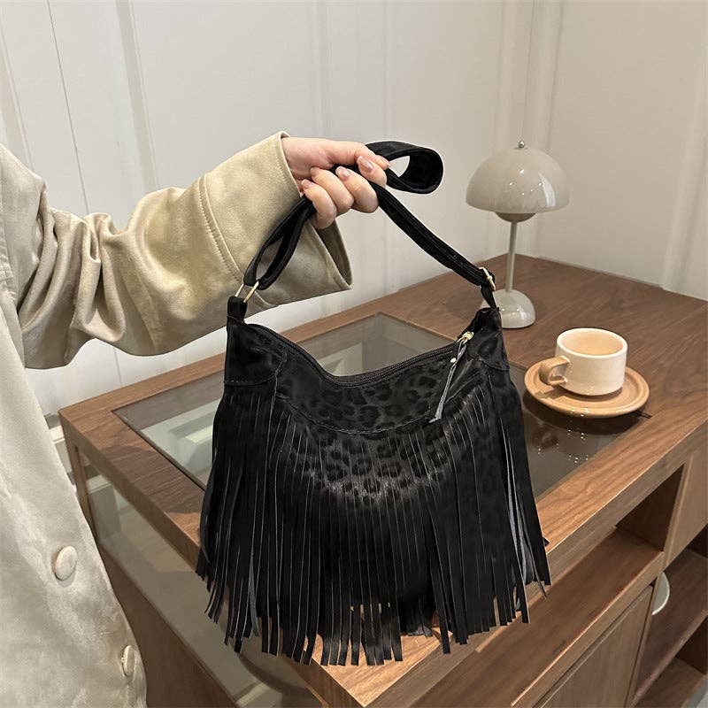 Women's Fringe Shoulder Crossbody Bag Large Capacity