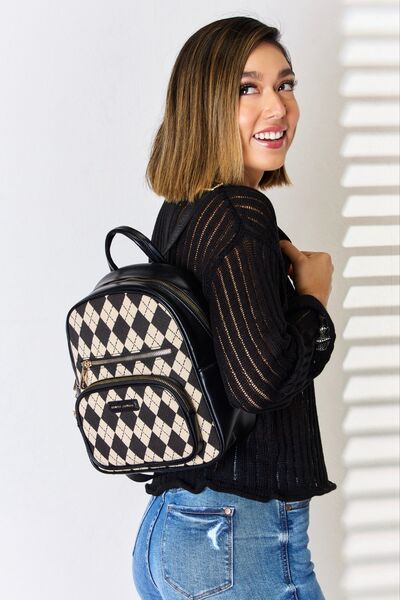 David Jones Printed PU Leather Backpack